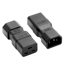 JORINDO 1PCS IEC320 C14 to C19 Power Adapter Plug for PDU/UPS Server Rack, Data Center Equipment(250V 16A) (1 PCS IEC C14 to C19 AC Power Adapter)