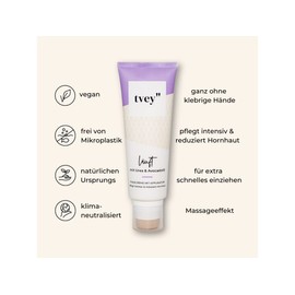 Foot cream with sponge applicator for use without sticky hands: running