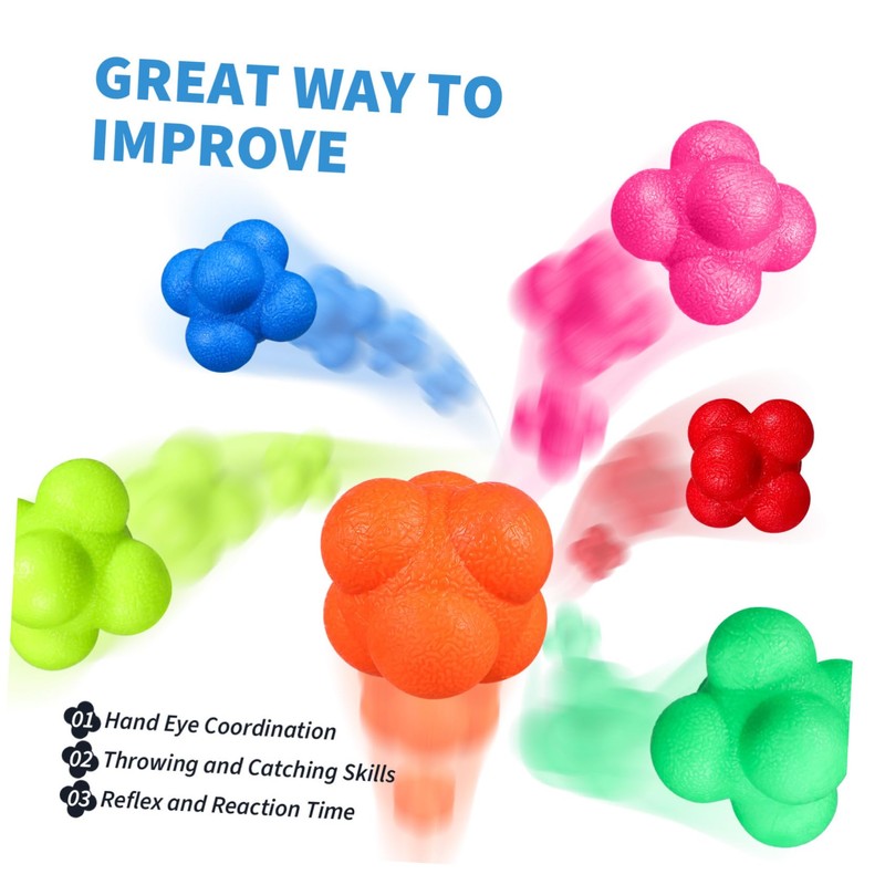 BESPORTBLE 6 Pcs Reaction Ball Hexagon Ball High Elasticity Child
