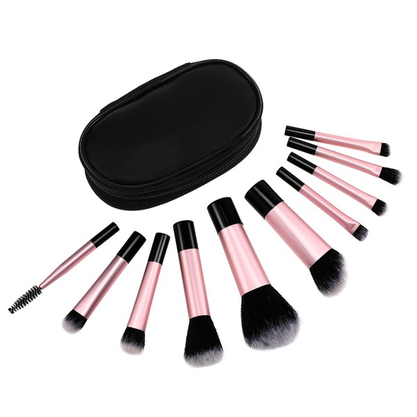 Healeved 10pcs Mini Makeup Brush Travel Makeup Brushes Comprehensive Kit
