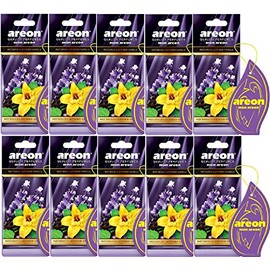 AREON Mon Car Air Freshener Patchouli Lavender Vanilla Flower Hanging Purple Set Multi Pack of 10