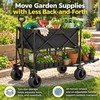 2-Tier Folding Utility Wagon for Outdoor Transport - 220 lb