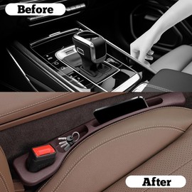 Organizador De Brecha De Asiento De Automóvil Universal - Caja Mejorada De Relleno Y Almacenamiento, Accesorios Para Automóviles Para Llaves, Teléfonos, Billeteras - Organizador Ordenado (Negro-1)