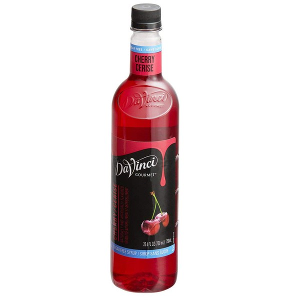 DaVinci Gourmet Sugar Free Cherry Syrup, 750 mL Plastic Bottle