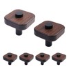 Antrader Walnut Wood Cabinet Knobs,6Pcs Wood Knobs Natural Wooden Dresser