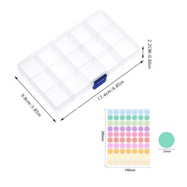RJUP 6-Pack Plastic Organizer Box, Clear Storage Containers with Adjustable Dividers, Tackle Box, Craft Storage Organizer, Bead Organizer Box for Jewelry, Small Parts, and Tools Colorful