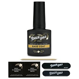 TOUGH GIRLS Gel Nail Polish Base Coat | Includes Soak-off UV Gel, Buffer, File, Cuticle Stick & Nail Wipes