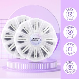 Ready-to-Use Fan Eyelashes, 10D, Pack of 500, Mix 13-20 mm, D Curl, 0.07 mm, Russian Volume Eyelashes, Ready-to-Use Fan Eyelash Extensions, Premade Fans Eyelash Extensions
