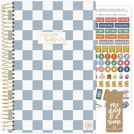 bloom daily planners 2026 Planner (January - December) Calendar Year Organizer - 5.5” x 8.25” - Weekly & Monthly Agenda Book with Stickers & Bookmark - Checkered