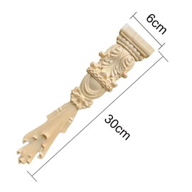 Sctmda Wooden Ornaments for Furniture Pack of 2 Wooden Ornaments Corner Onlay Applique Furniture Wooden Ornaments Ornaments for Furniture Vintage Style Not Painted Carved Furniture 30 x 6 cm