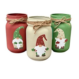 Gnome Winter Mason Jars/Gnome Mason Jars/Winter Decor/Painted Mason Jars