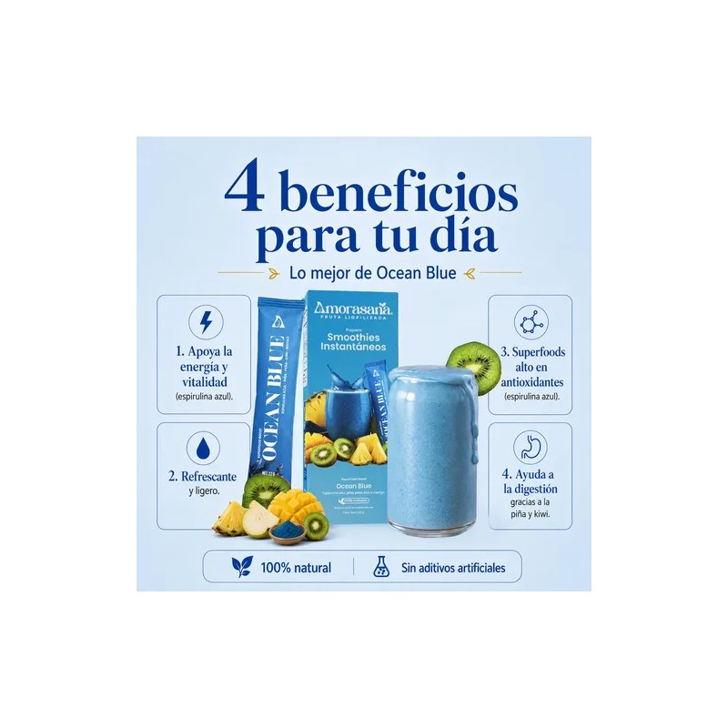Amorasana Jugo De Espirulina Azul En Polvo Para Smoothie