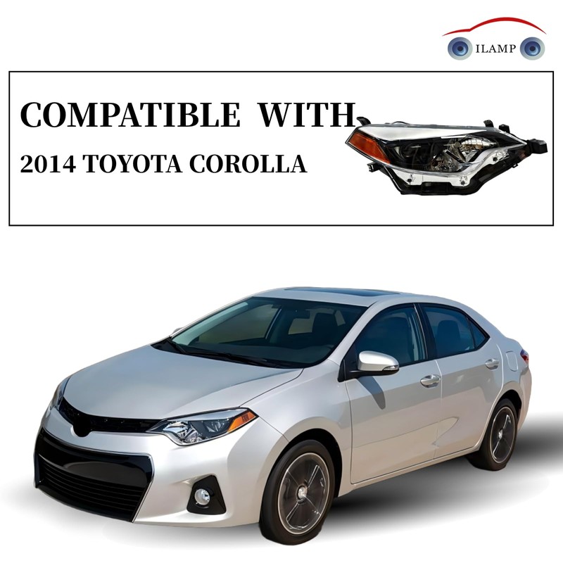 Headlight Assembly Compatible With 2014 2015 2016 Toyota Corolla Base/CE/C/LE