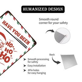 Have You Been Naughty Or Nice Metal Tin Sign Christmas Sign Decor Farmhouse Funny Santa Decor for Home Room Cafe Bar 8x12 Inch