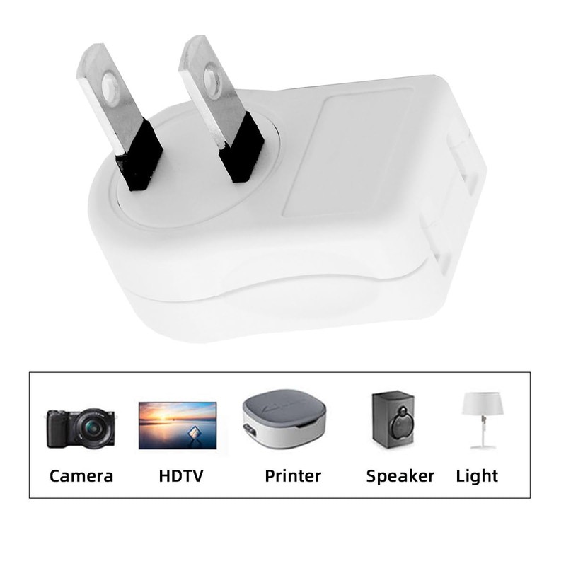 Cablecc NEMA 1-15P USA Outlet Saver Power Extension Adapter 2-Prong
