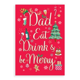Piccadilly Greetings Modern Christmas Card Dad - 9 x 6 inches
