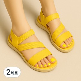 Item Shop Full Color Single Color Pedicure Self Nail Sticker Art Design, 22 Yellow, 2 Sets / 잇템샵 풀컬러 단색 페디큐어 셀프 네일 스티커 아트 디자인, 22 옐로우, 2세트
