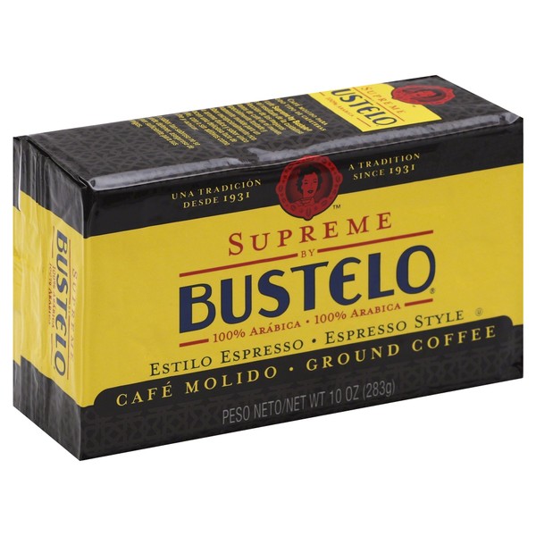 Supreme by Bustelo Premium Ground Coffee, Espresso Style, 10-Ounce Bricks (Pack of 4)