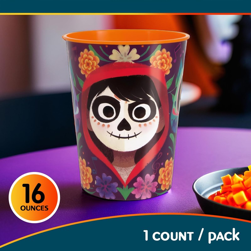 Multicolor Plastic Disney Coco Stadium Cup (16oz) 1 Count -