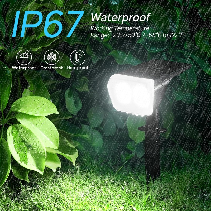 Consciot Solar Spot Lights Outdoor Waterproof, 24 LED Dusk-to-Dawn Solar