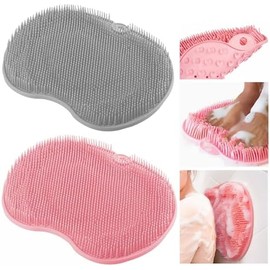 Shower Foot Scrubber Mat, Compact Lightweight Accessory for Travel and Daily Use - VALWORD 2 Pack Shower Foot