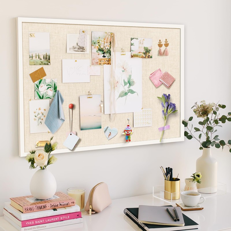 Miratino Large Bulletin Board, 36 "x 24" White Cork Boards