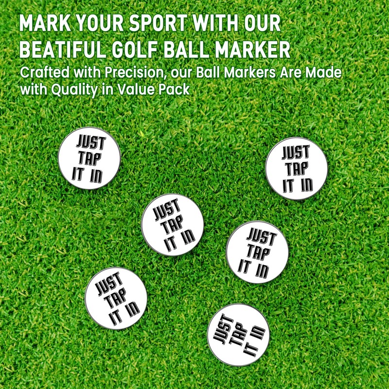 FINGER TEN Golf Ball Marker for Ladies Men Value 6