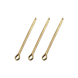 sourcing map Split Cotter Pin - 3mm x 50mm (1/8 Inch x 1 31/32 Inch) Solid Brass 2-Prongs Gold Tone Fastener Clip Key 3Pcs