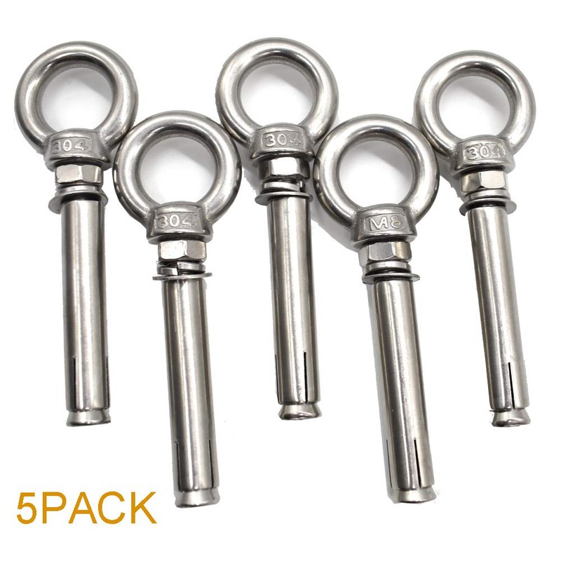M8* 90mm Expansion Screw with Eye Ring Anchor Internal Eye