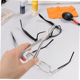 SEWACC Stainless Steel Eyeglass Nose Pad Plier Durable Lightweight Tool for Easy Adjustment and Repair of Glasses Slip Wavy Handle for Comfort and Precision