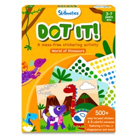Skillmatics Art Activity - Dot It Dinosaurs, No Mess Sticker Art for Kids, Stocking Stuffers, Craft Kits, DIY Activity, Christmas Gifts for Boys & Girls Ages 3, 4, 5, 6, 7