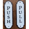 Set Push Pull Door Sign - Push Pull Antique Look