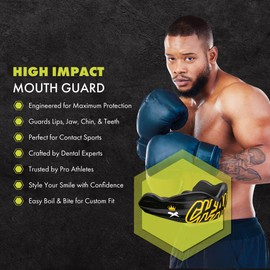 DAMAGE CONTROL High Impact Mouth Guard, Mouthguards for Sports, Boxing, Roller Derby, Hockey, Lacrosse Mouth Guard, Mouth Guards with Ultra Fit and Protection Against Shock (Adult, Champ)
