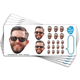 Custom Face Stickers, Photo Stickers, Stickers of Your Face, Sampler Sheet - 5 Sheets - Pet Gift, Stocking Stuffer
