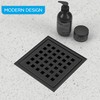 ZEKOO Square Shower Drain with Flange CUPC Certified-4 Inch Matte