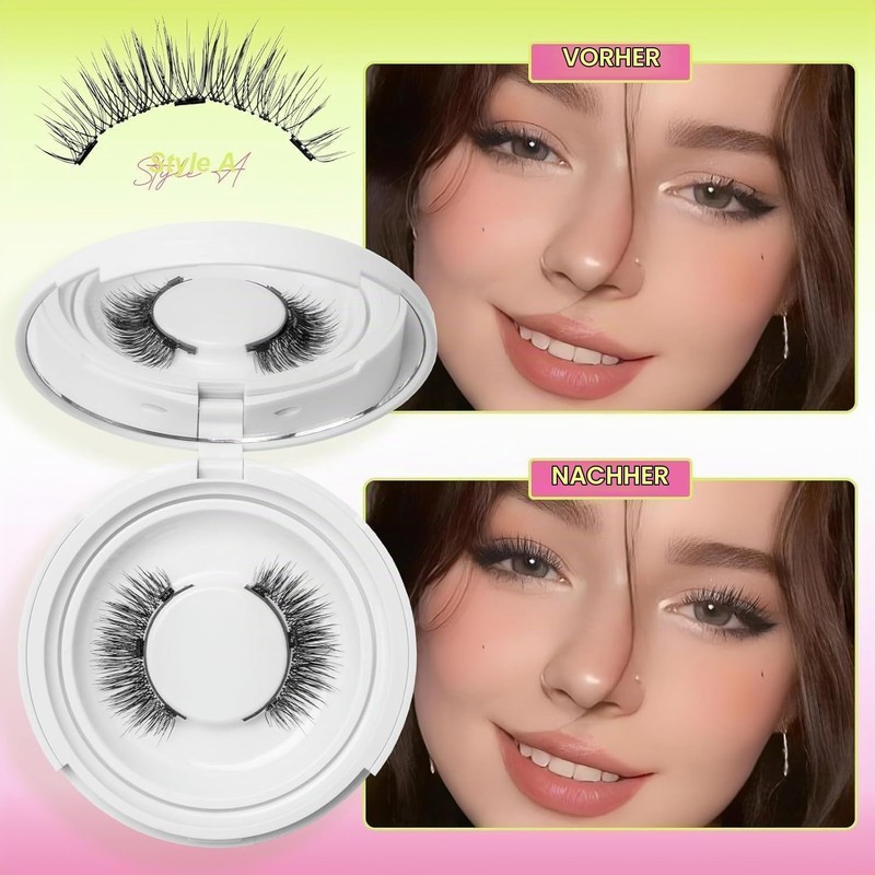 Fmalra Magnetic Eyelashes, Magnetic Eyelashes Without Eyeliner, Reusable Natural Look