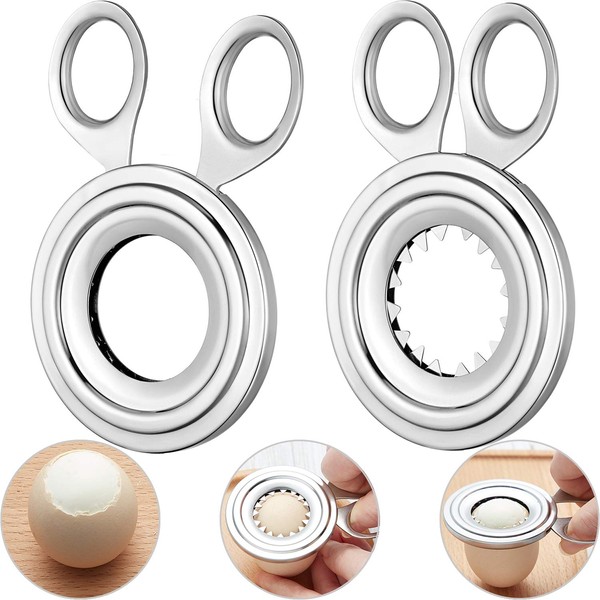 2 Pieces Egg Topper Cutter Stainless Steel Boiled Egg Cutter