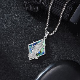 AXOMY Scales of Justice Necklace 925 Sterling Silver Abalone Shell Justice Goddess Statue Jewelry Gift for Men Women Lawyers and Attorneys