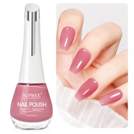 SUPWEE Sheer Nude Quick Dry Nail Polish, 16ml Ari Fast Dry Regular Nail Polish Lacquer High Glossy Fall Finger Nail Manicure DIY Nail Art Salon Gift for Women Girl