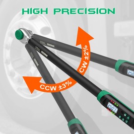 KOEORWS 1/2 Inch Drive Digital Torque Wrench, 12.53-250.7Ft.lb/17-340N.m, Long Electronic Torque Wrench with Preset Value, Buzzer & LED Indicator, 2% Accuracy for Bike, Motorcycles, Car