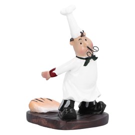 Chef Ornament Resin Chef Figurine Decoration for Wine Cabinet Home Living Room Bar Counter