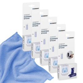 Geberit Sticks 244.600.00.1 Set of 5 Sticks for Duofresh Slot Waterbox Sticks - Includes Microfibre Cloth by kör4u - Made in Germany