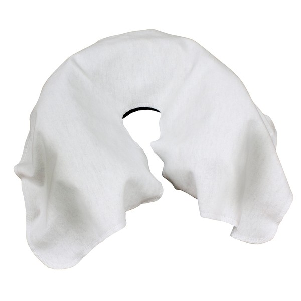Organic Cotton Flannel Draped Face Cradle Covers by Body Linen. Made in The USA. Thick, Soft, Large and no Lines on Clients Forehead. Faster Changing Between Clients - White