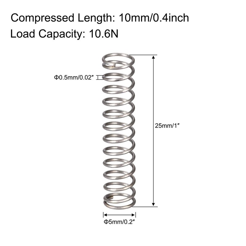 sourcing map Compression Spring 4 mm x 0.5 mm x