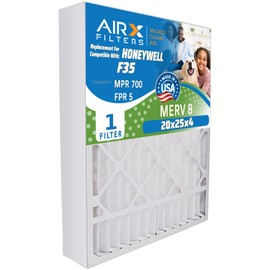AIRX FILTERS WICKED CLEAN AIR. 20x25x4 Furnace Filter MERV 8 Compatible with Honeywell 20x25x4 Air Filter F35 1 Single Filter