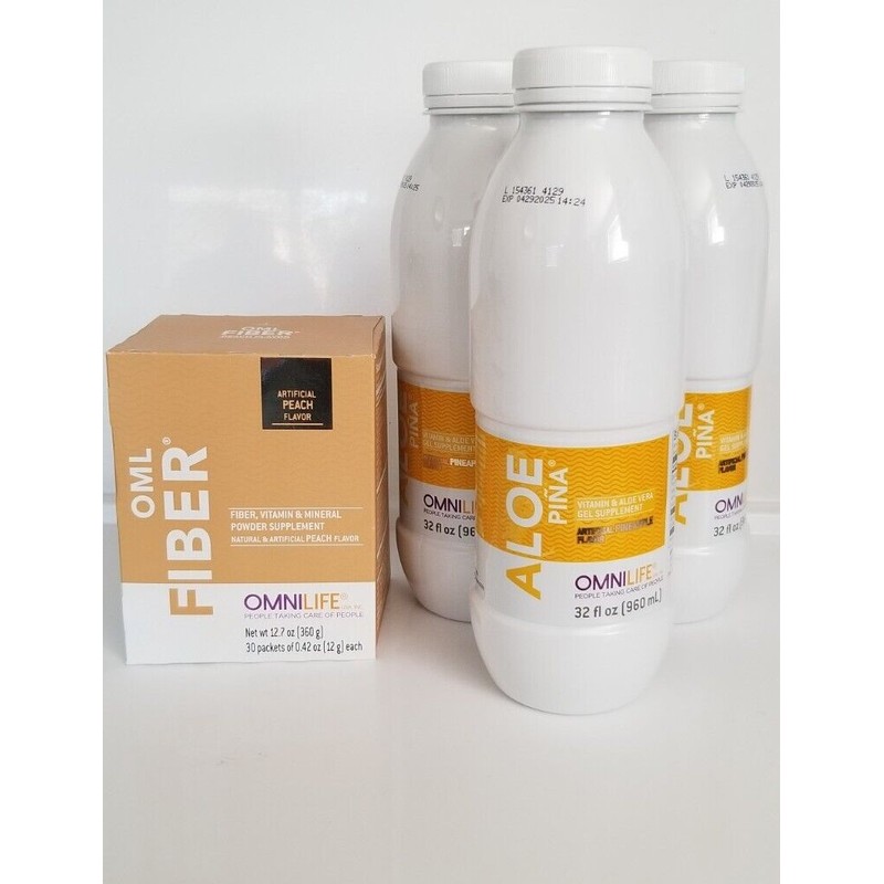 Omnilife aloe beta piña,fibra,kit ,pack 4 sistema digestivo ,original,Aloe