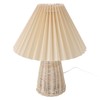 Pleated Table Lamp with Remote Control Modern Beige Fabric Shade