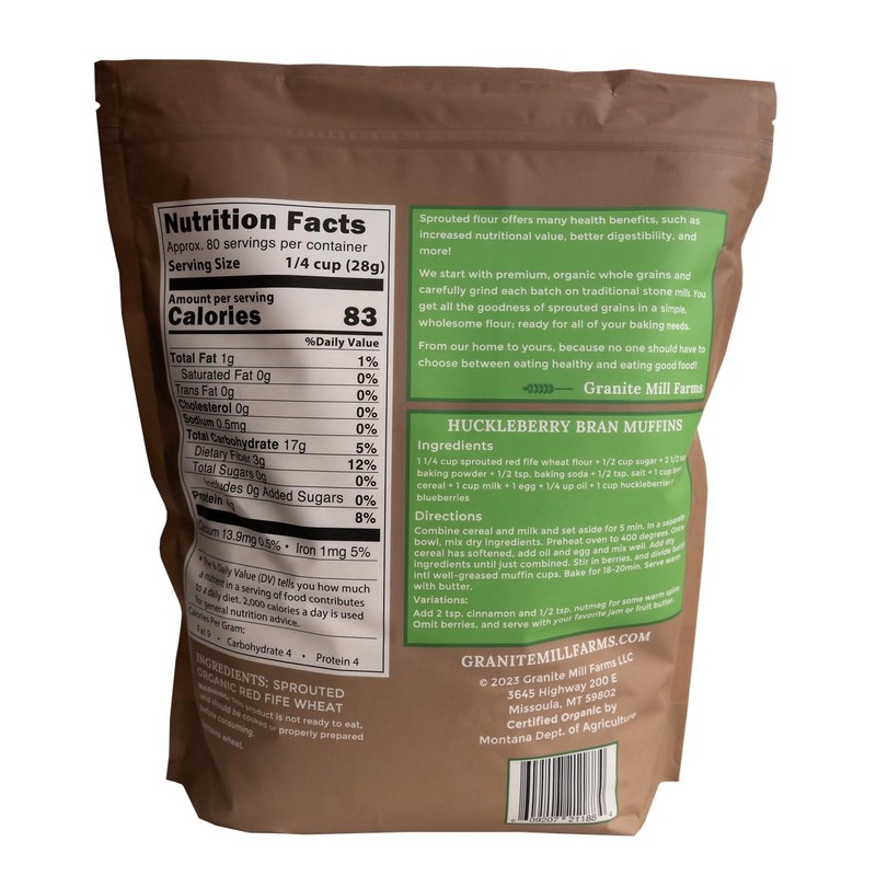 Granite Mill Farms Sprouted Organic Red Fife Wheat Flour, 5