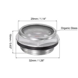 TA-VIGOR 1Pcs Air Compressor Oil Level Gauge Sight Glass, G3/4" Male Threaded Aluminum Hex Head Oil Liquid Indicator Sight Window Fittings for Air Compressor, Pump, Tank Sight Plug Window