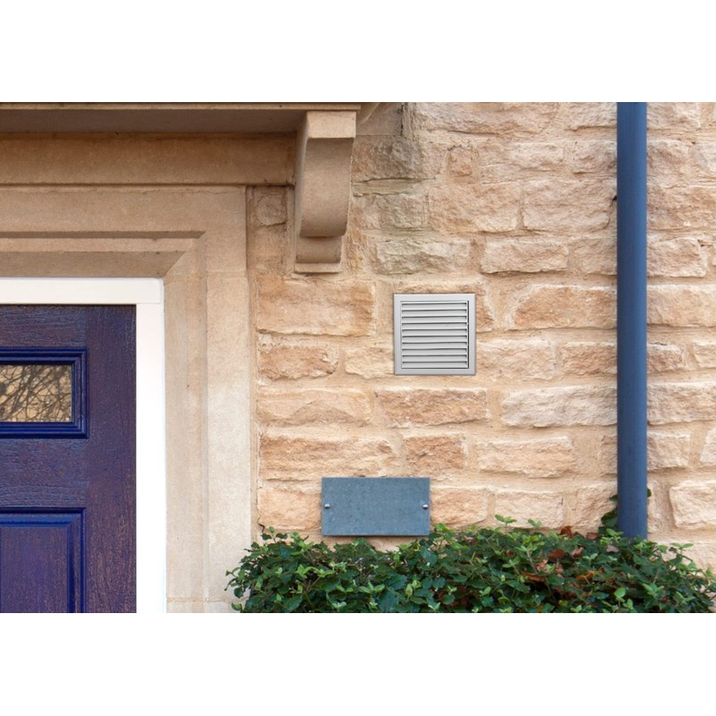 100mm (4 inch) Dia Grey Plastic External Fixed Blade Vent